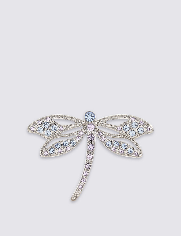 Diamanté Dragonfly Brooch Image 1 of 2