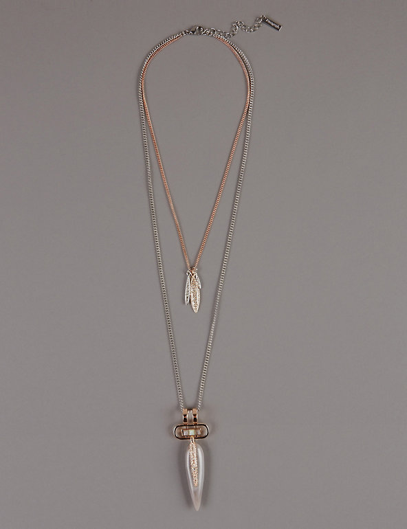 Diamanté Layered Pave Pear Necklace Image 1 of 1