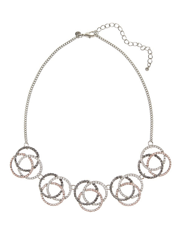 Diamanté Swirly Glam Necklace Image 1 of 1
