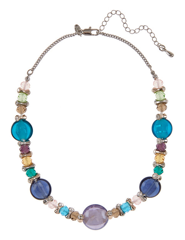 Diamanté Tubes & Assorted Bead Necklace Image 1 of 1