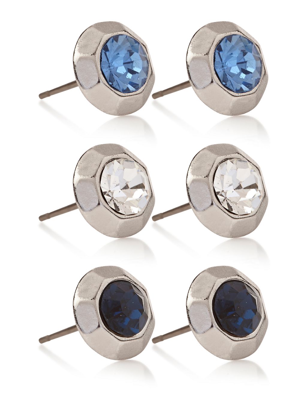 Diamanté Facet Stud Earrings Set 1 of 1