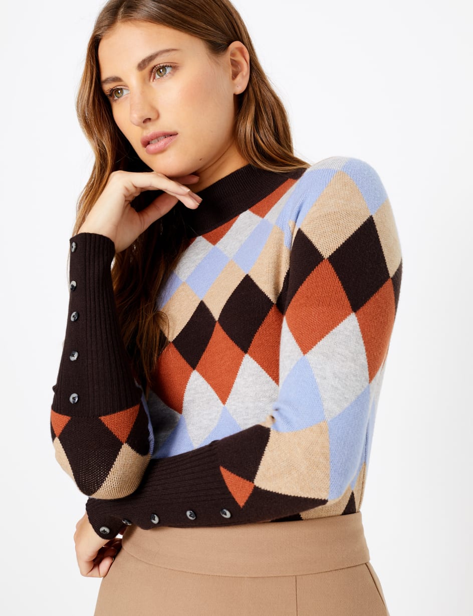Diamond Argyle Fitted Jumper Image 2 of 4