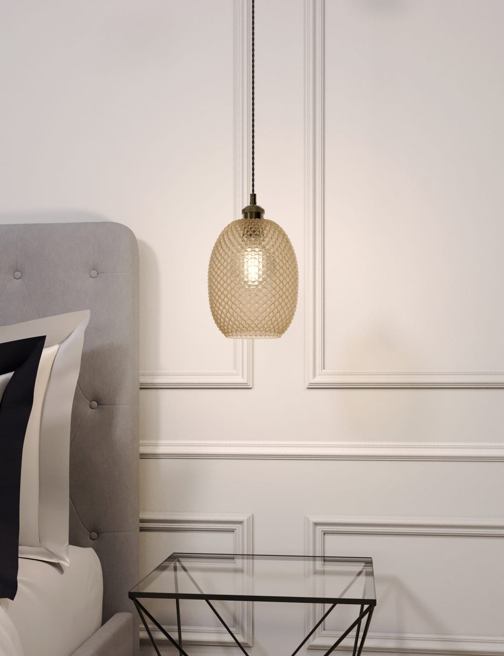 Diamond Pressed Glass Easy Fit Shade 2 of 6