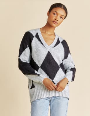 v neck women's jumpers