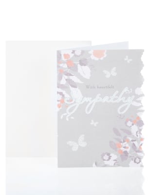 Die Cut Floral Sympathy Greetings Card M&S