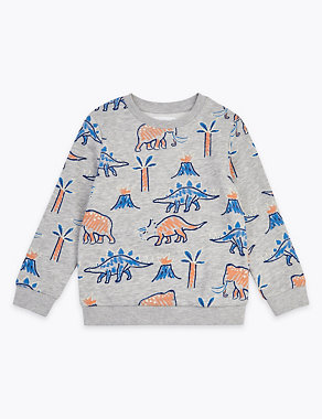 Dinosaur & Palm Print Sweatshirt (2-7 Yrs) Image 2 of 4