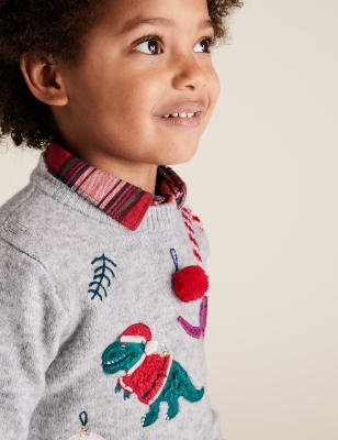 Childrens dinosaur christmas on sale jumper