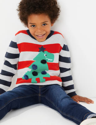 boys dinosaur christmas jumper