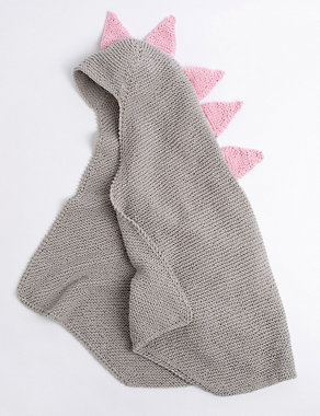 Dinosaur Hooded Blanket Knitting Kit Image 2 of 3