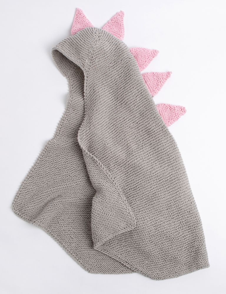 Dinosaur Hooded Blanket Knitting Kit 2 of 3