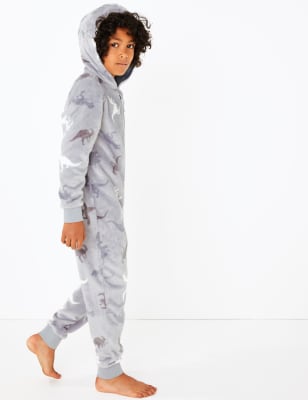 Dinosaur Print Fleece Onesie 1 16 Years M S