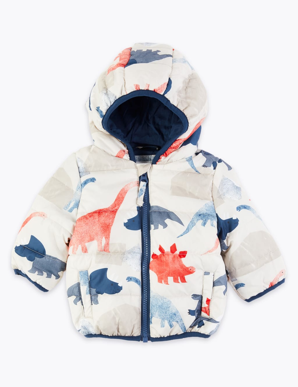 Dinosaur Print Quilted Coat (0-3 Yrs) | Mu0026S