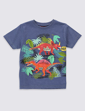 Dinosaur Print T-Shirt (1-7 Years) Image 2 of 3