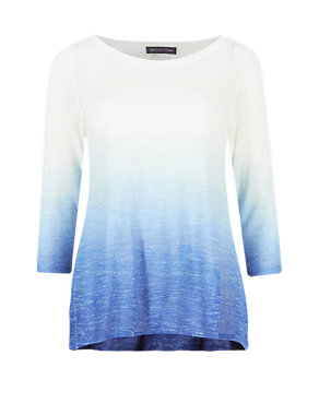 Dip Dye Jumper with Linen Image 2 of 4
