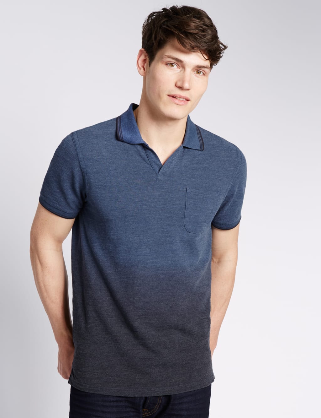 Dip Dye Tailored Fit Polo Shirt North Coast M&S