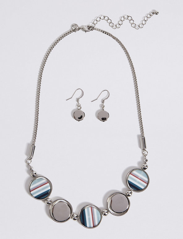 Disc Necklace & Earrings Set Image 1 of 2