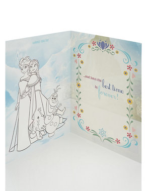 Disney Frozen Granddaughter Birthday Card with Colour in Image 2 of 3