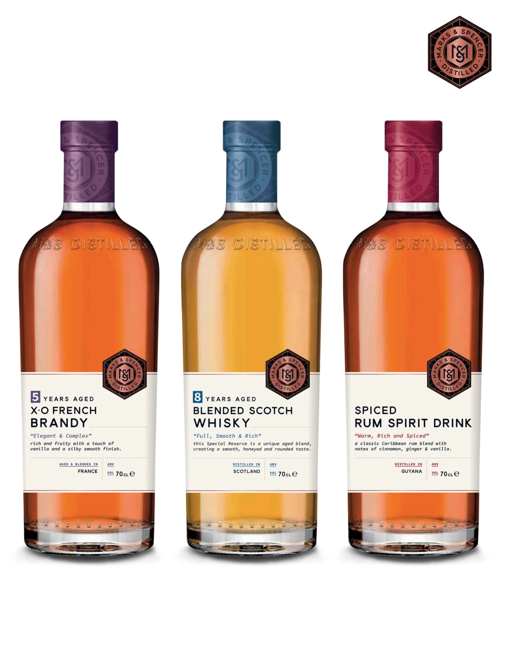 Distilled Whisky, Brandy & Rum Trio M&S