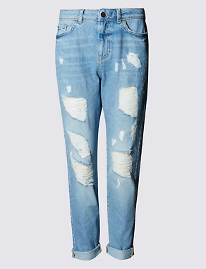 Distressed Girlfriend Denim Jeans Image 2 of 3