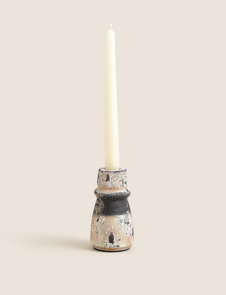 Distressed Small Dinner Candle Holder 1 of 7