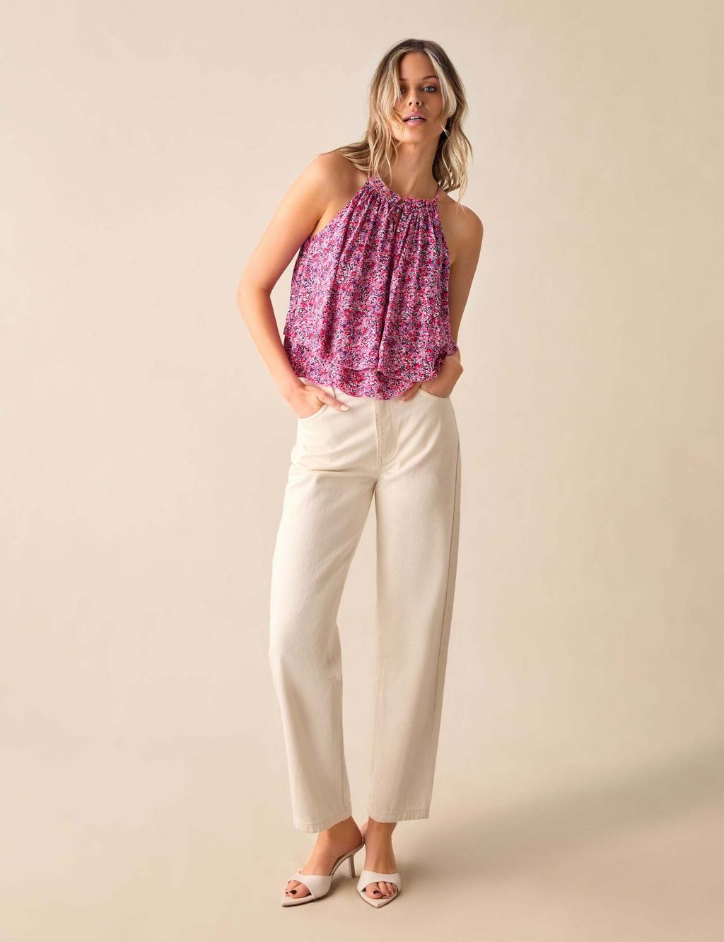 Ditsy Floral Halter Neck Relaxed Top 3 of 3