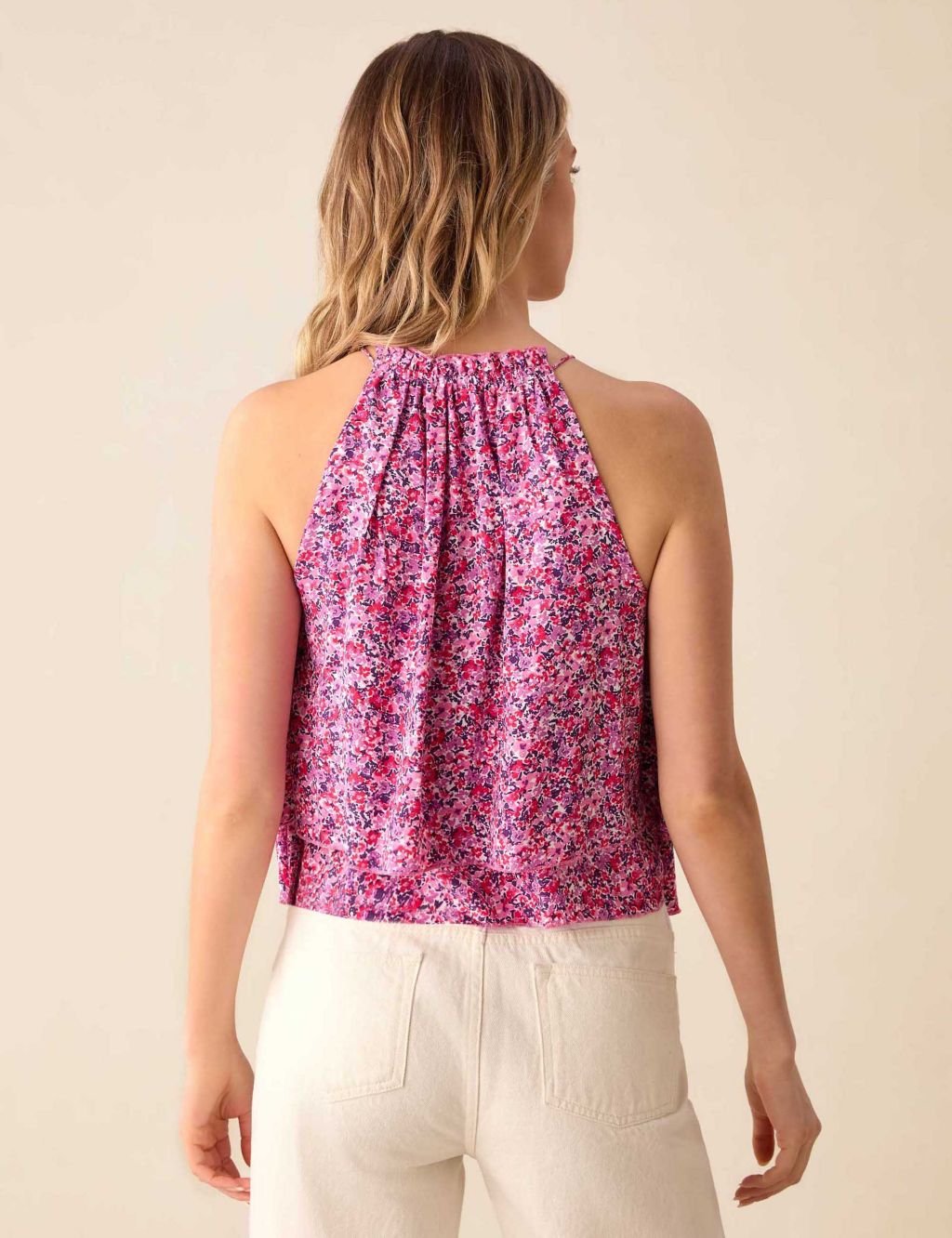Ditsy Floral Halter Neck Relaxed Top 2 of 3
