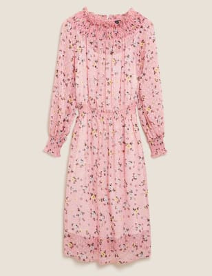 m and s pink floral dress