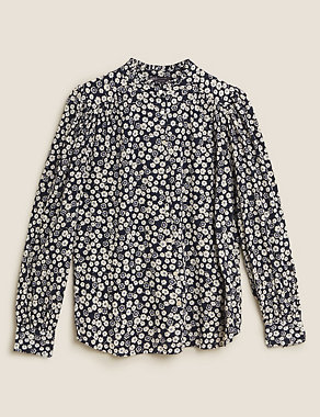 Ditsy Floral Puff Long Sleeve Blouse Image 2 of 6