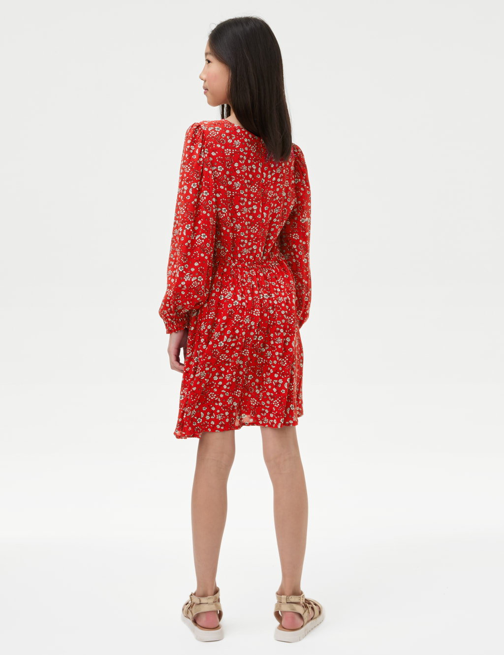 Ditsy Floral Shirred Dress 6 16 Yrs M S Collection M S