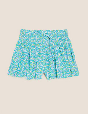 Ditsy Floral Shirred Shorts (6-16 Yrs) Image 2 of 5