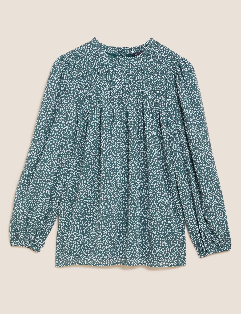 Ditsy Floral Smocked Long Sleeve Blouse 1 of 6