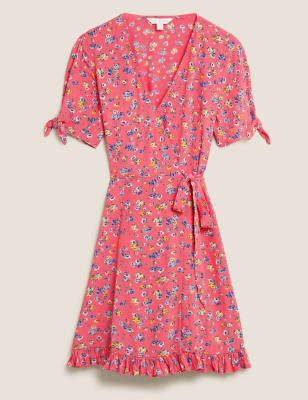 Ditsy floral discount wrap dress