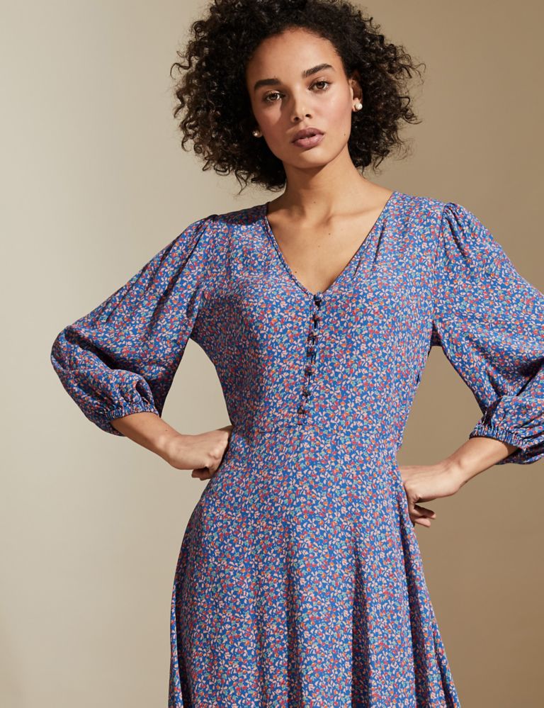 Ditsy Floral V-Neck Midaxi Tea Dress | M&S X GHOST | M&S