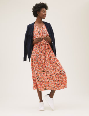 Ditsy floral dress clearance midi