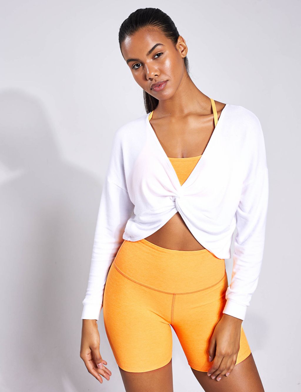 Express  Body Contour Off The Shoulder Cutout Cropped Sweater in