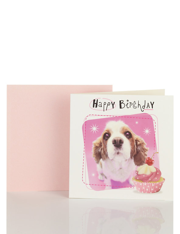 Dog Cupcake Birthday Card Image 1 of 2