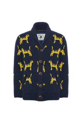 Dog Print Cardigan with Wool Image 2 of 4