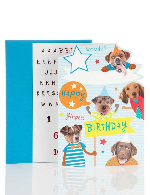 Dogs Sticker Birthday Card Image 1 of 2