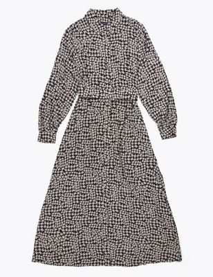 Dogtooth Belted Midaxi Shirt Dress | M&S Collection | M&S