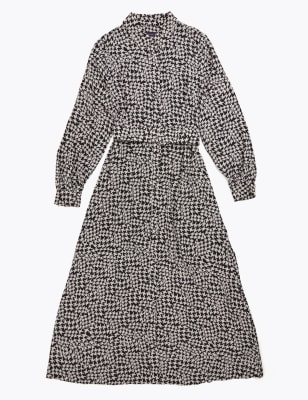 Dogtooth Belted Midaxi Shirt Dress | M&S Collection | M&S