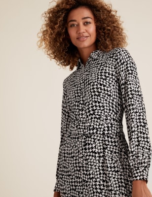 Dogtooth Belted Midaxi Shirt Dress | M&S Collection | M&S