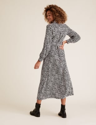 Dogtooth Belted Midaxi Shirt Dress | M&S Collection | M&S