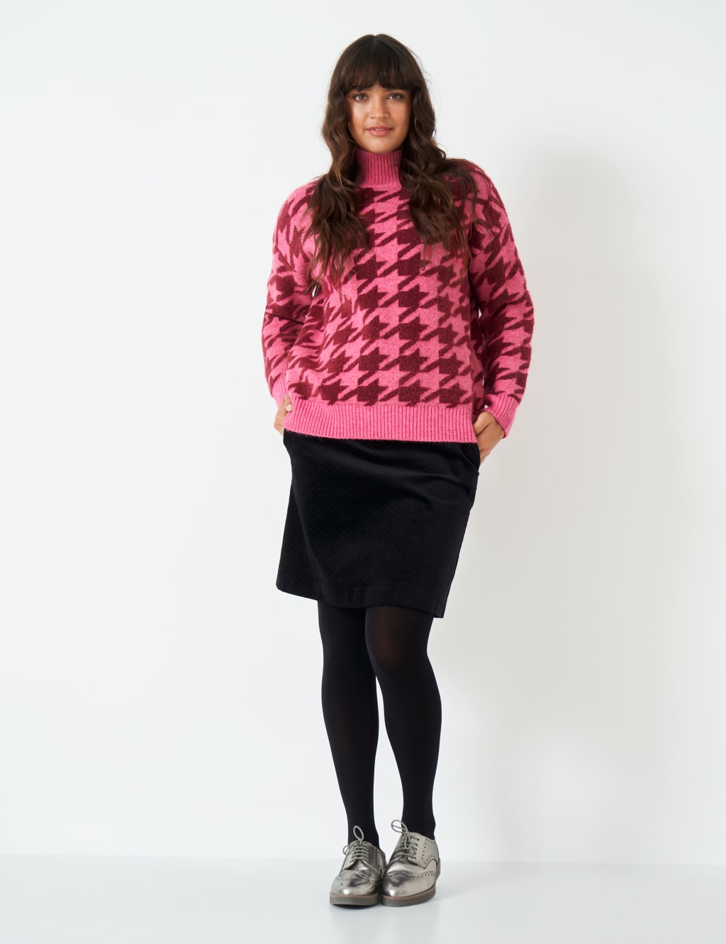 Dogtooth Funnel Neck Jumper Crew Clothing M&S
