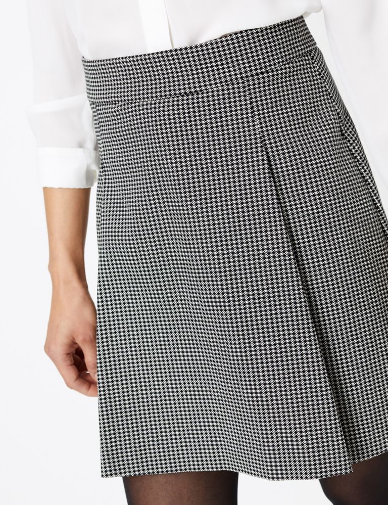 Dogtooth Pleat Front Mini Skirt | M&S Collection | M&S