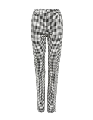 dogtooth print trousers