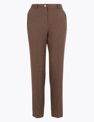 dogtooth print trousers