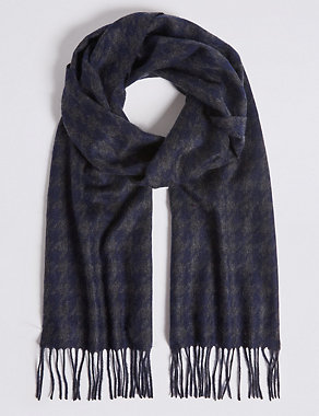 Dogtooth Pure Cashmere Woven Scarf Image 2 of 4