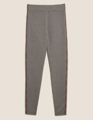 Dogtooth Side Stripe High Waisted Leggings, M&S Collection