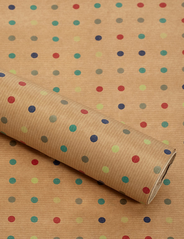 Dotty Kraft 2m Wrapping Paper Image 1 of 1
