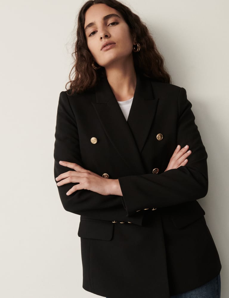 M&s gold button blazer shop